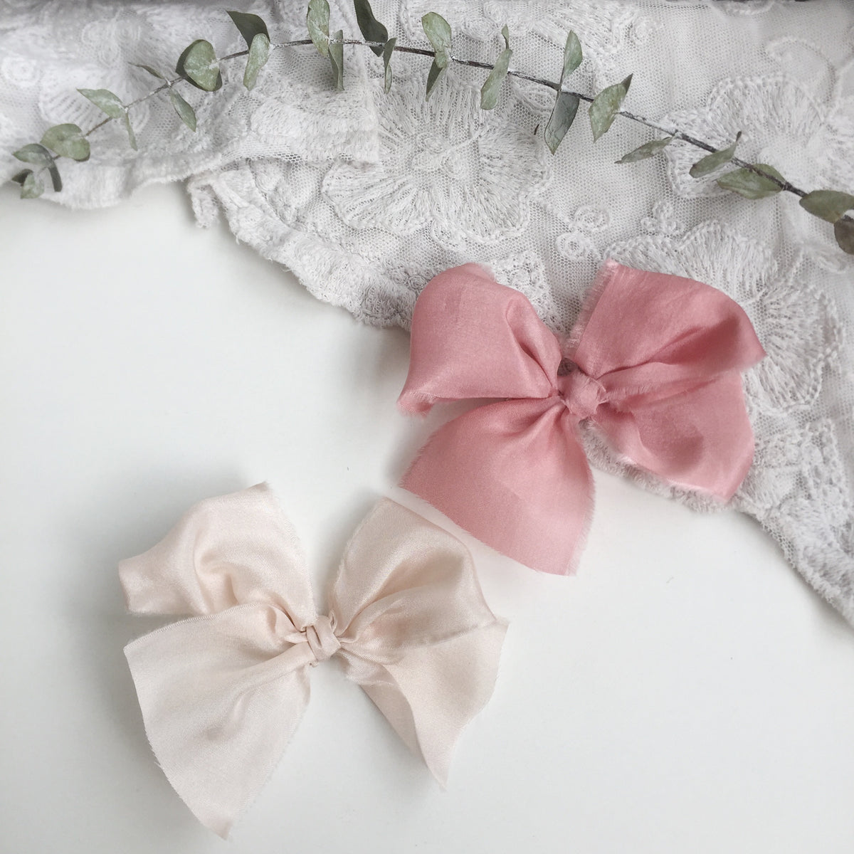 Buy Large Ivory Ruffle Girls Hair Bow Clip or Baby Headband Online at  Beautiful Bows Boutique